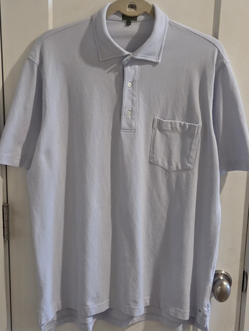 Sid Mashburn Pique Pocket Polo Shirt - Light Blue - Size XL